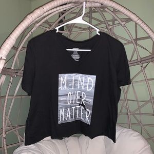 Black cropped tee - classic tee - black top - cotton tee shirt - graphic t-shirt